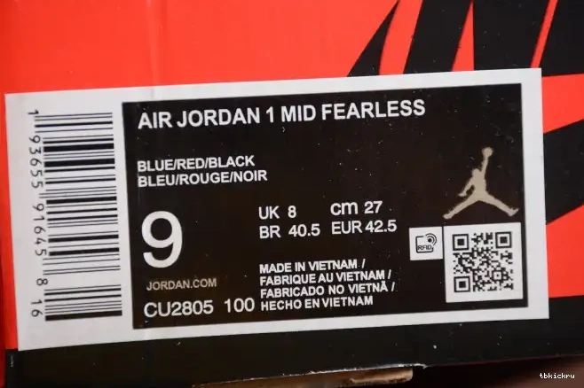 Reps TBK Fearless Air the SE Blue CU2805-100 Great Mid 1 Jordan 0617